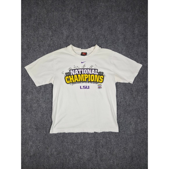 Nike Other - Y2K LSU Tigers T Shirt Youth L Nike 2003 National Champions Sugar Bowl White
